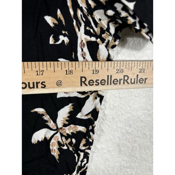 Vintage White Stag Hawaiian Shirt Womens Size L Rayon Floral Beaded - Picture 6 of 8